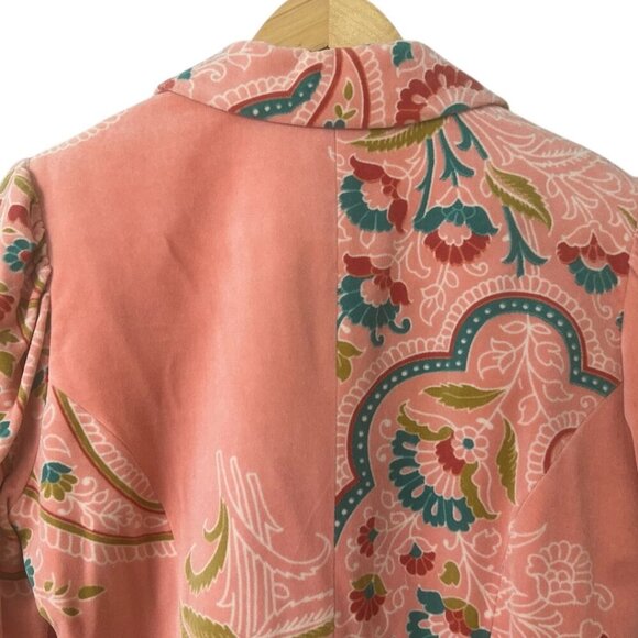 Rare Matthew Williamson Pink Velvet Floral Paisley Blazer Jacket 8 Vintage Y2K - Picture 7 of 12